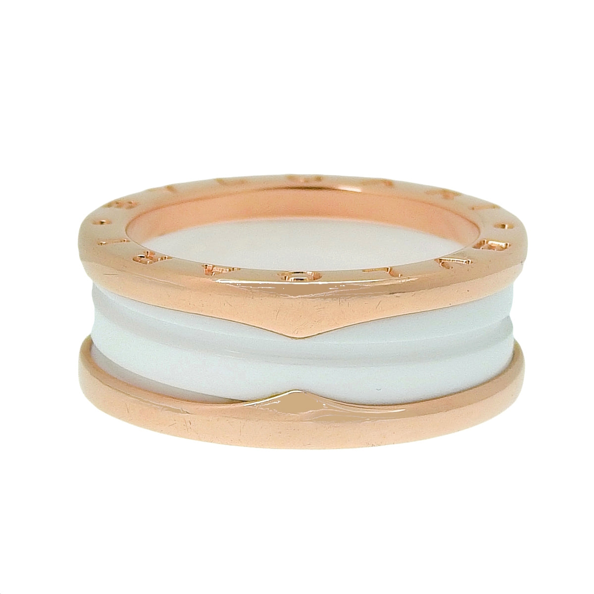 B-zero1 Ring, Pink Gold (18K PG), White Ceramic