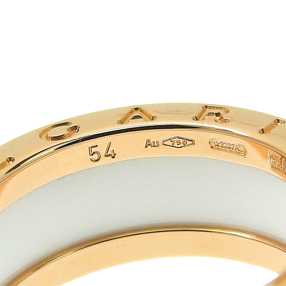 B-zero1 Ring, Pink Gold (18K PG), White Ceramic