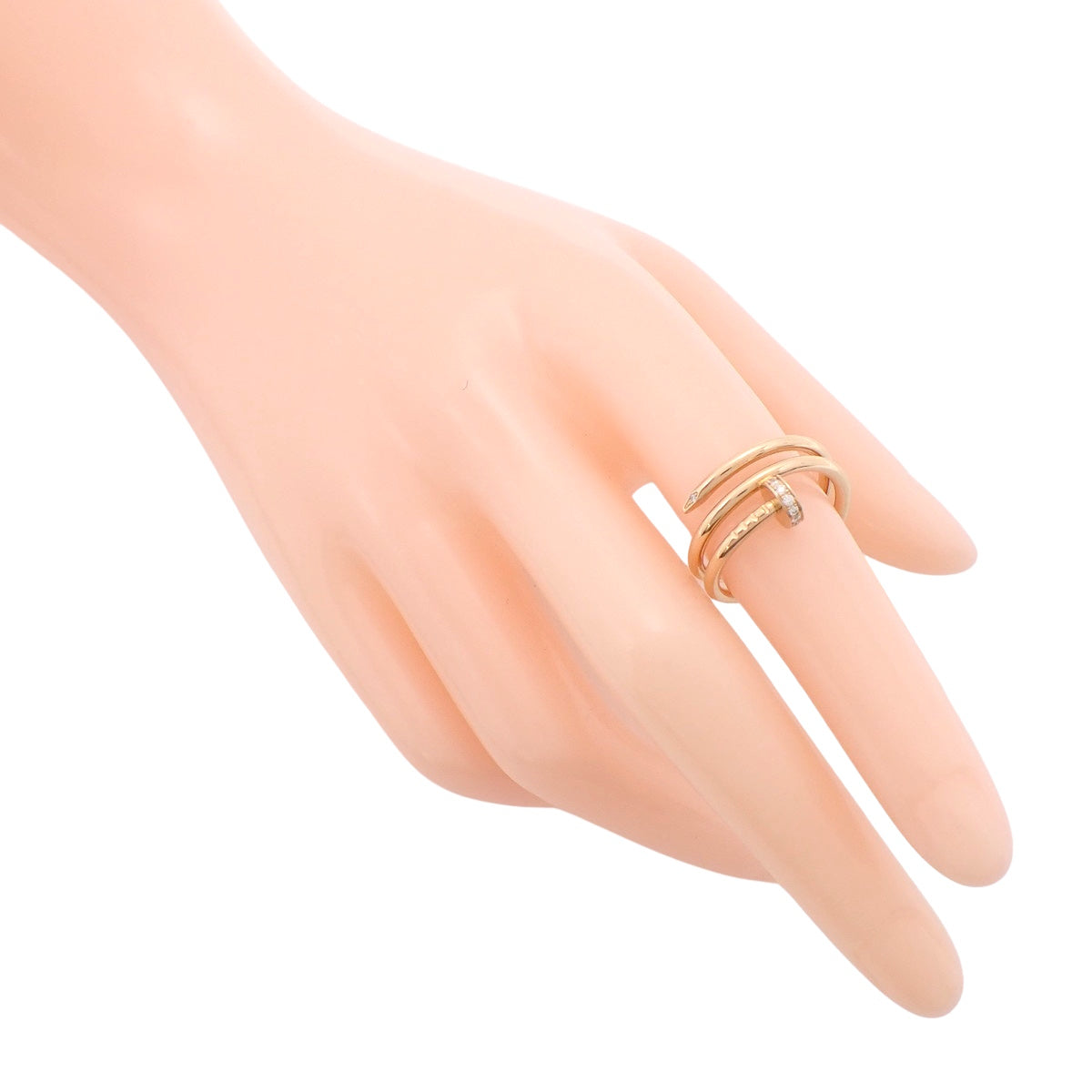 ジュスト アン クル リング ダブル ダイヤモンド ピンクゴールド K18PG