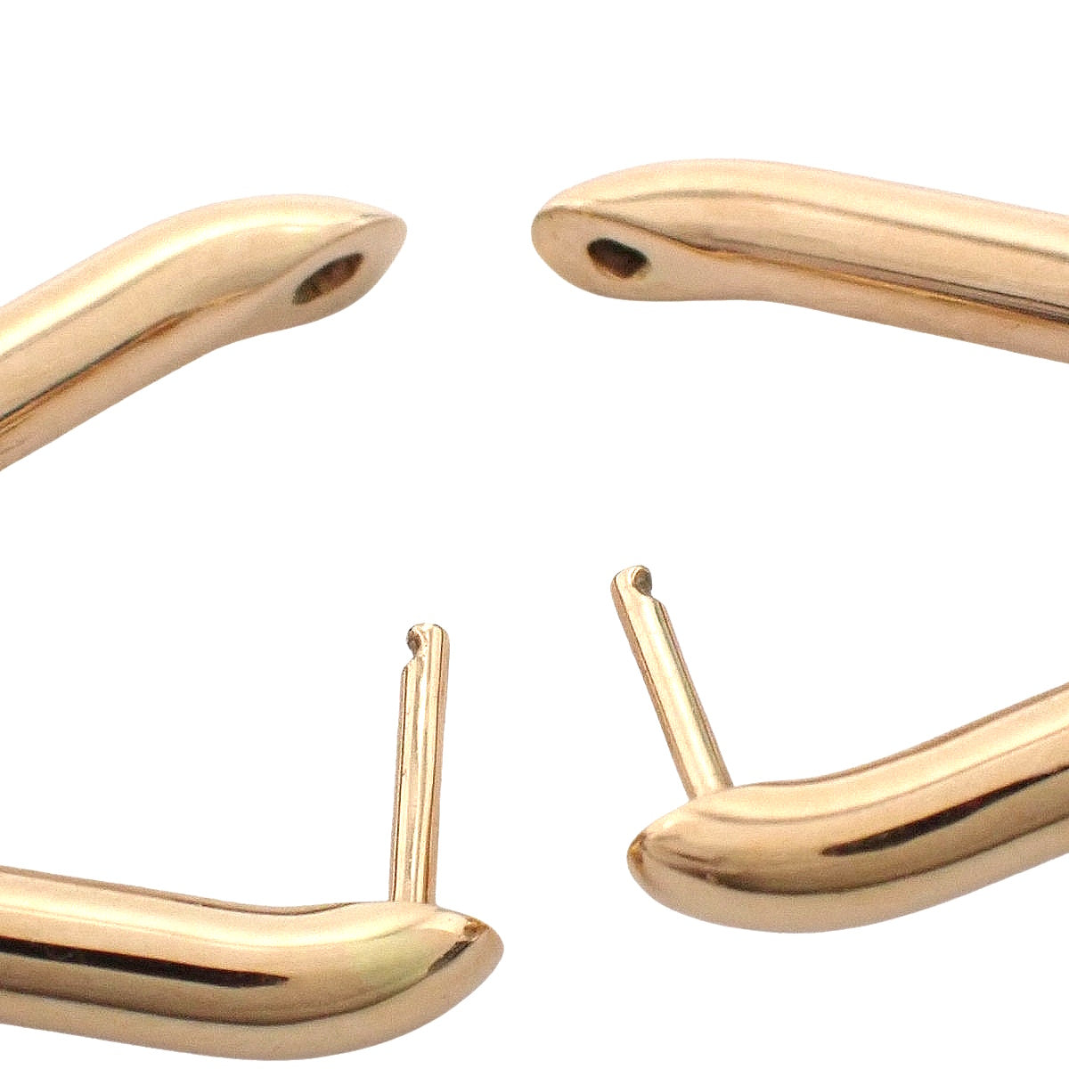 ミディアム リンク ピアス ピンクゴールド K18PG