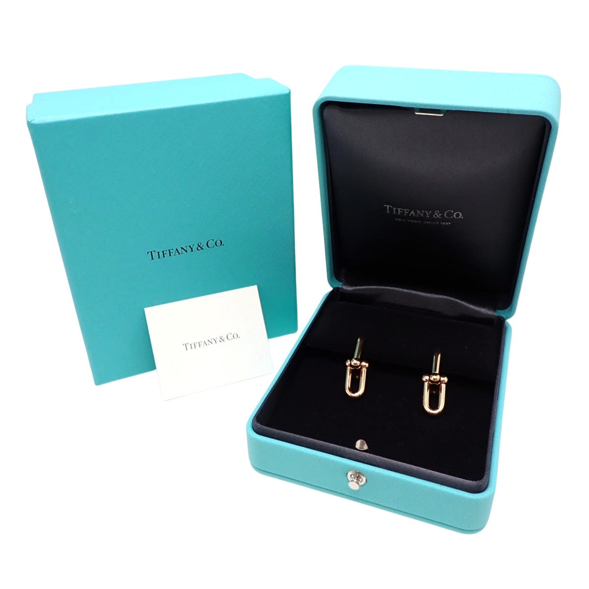 ミディアム リンク ピアス ピンクゴールド K18PG