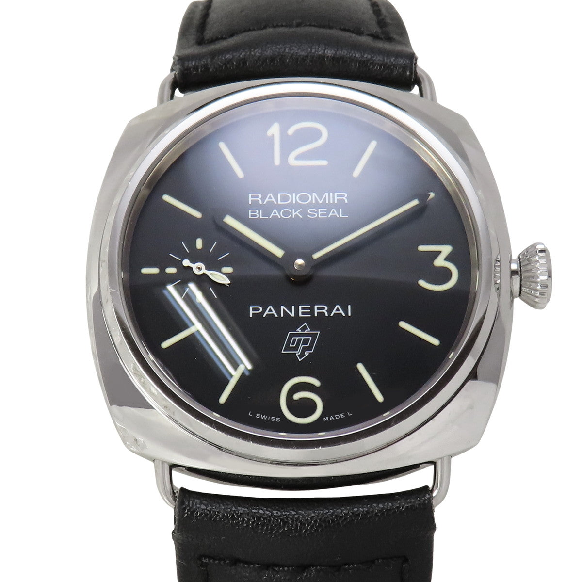 Radiomir Black Seal Logo S-Series PAM00380 Stainless Steel/Leather Black Manual Winding Men's