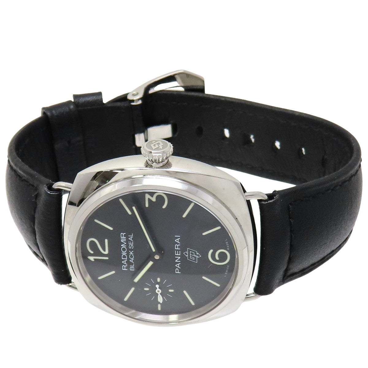 Radiomir Black Seal Logo S-Series PAM00380 Stainless Steel/Leather Black Manual Winding Men's