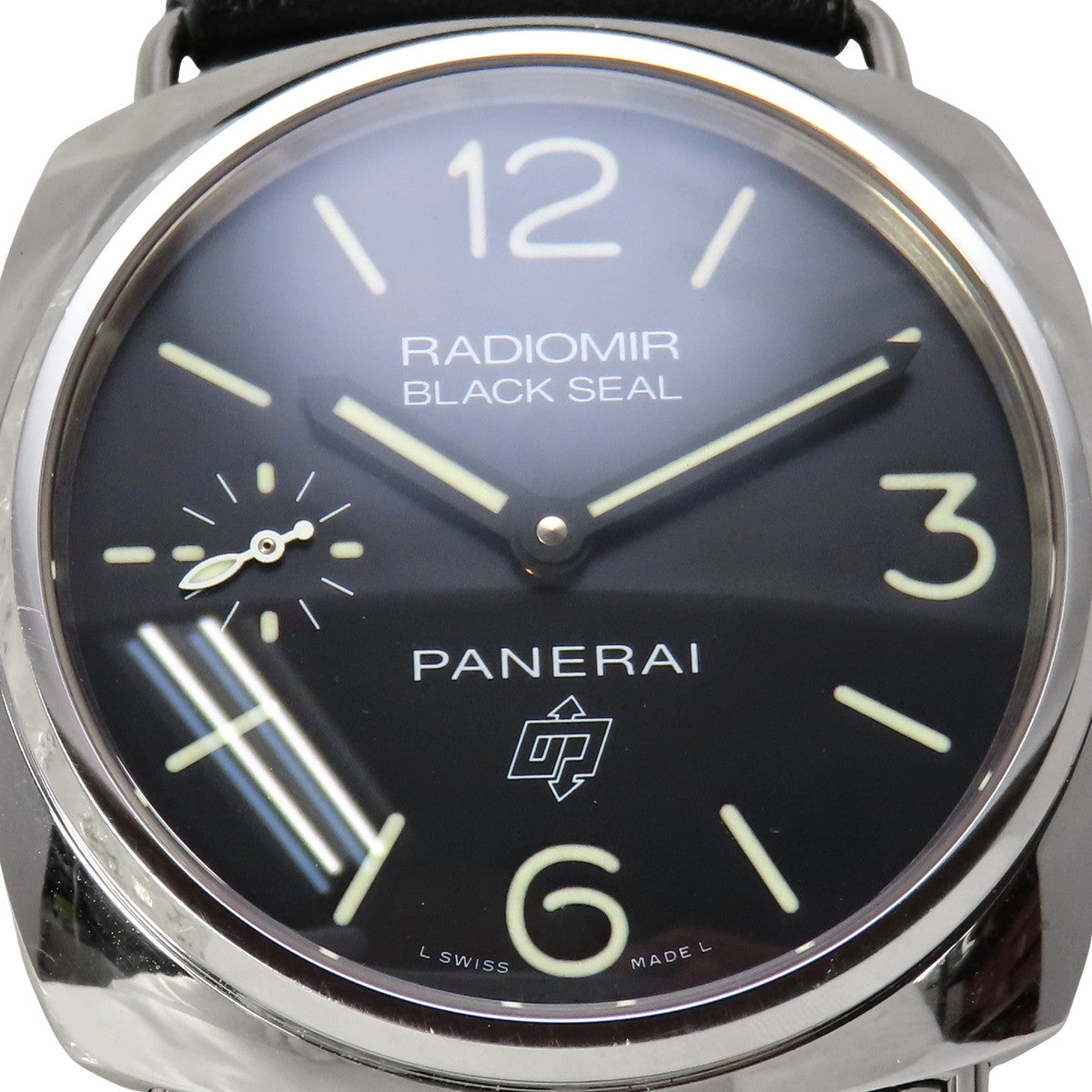 Radiomir Black Seal Logo S-Series PAM00380 Stainless Steel/Leather Black Manual Winding Men's