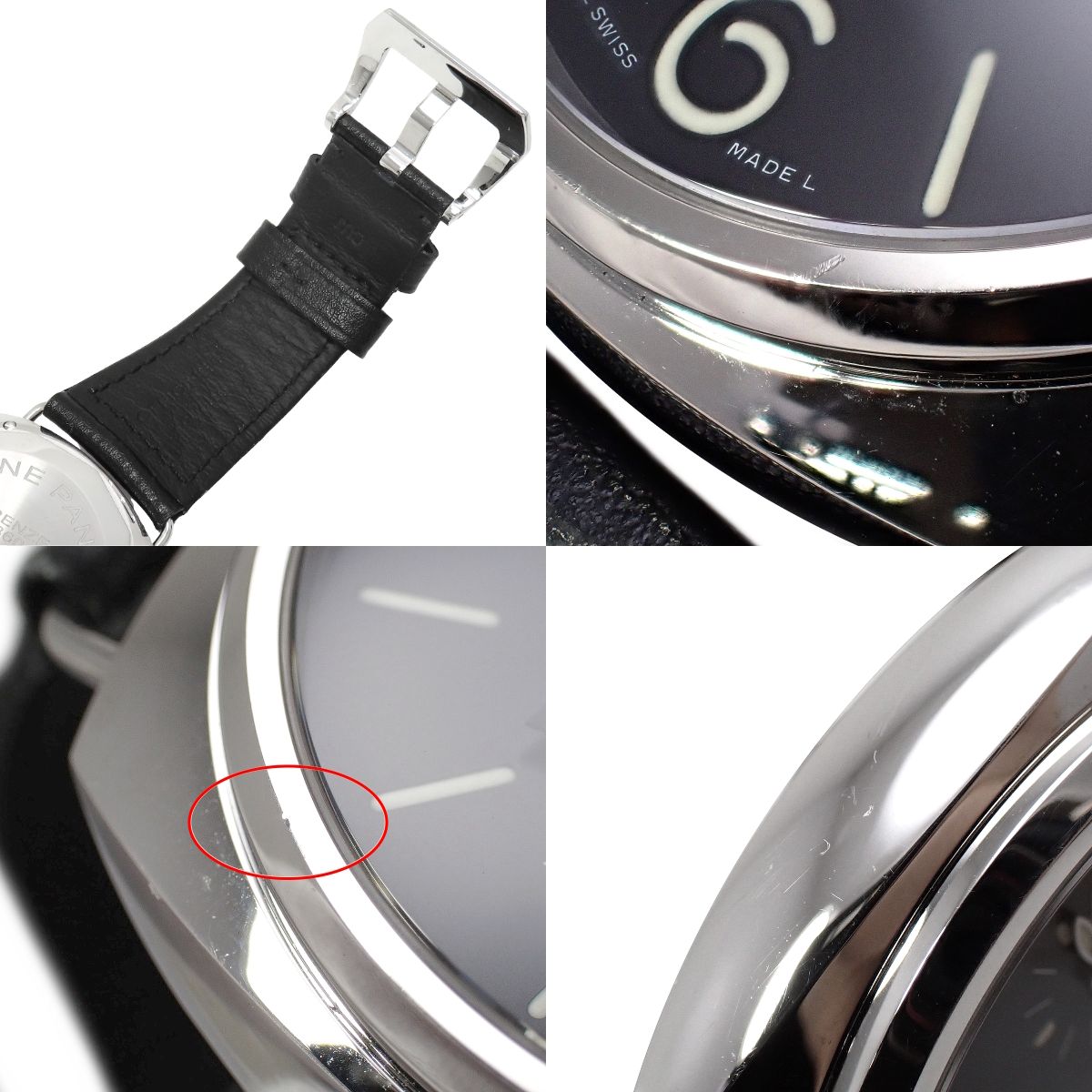 Radiomir Black Seal Logo S-Series PAM00380 Stainless Steel/Leather Black Manual Winding Men's