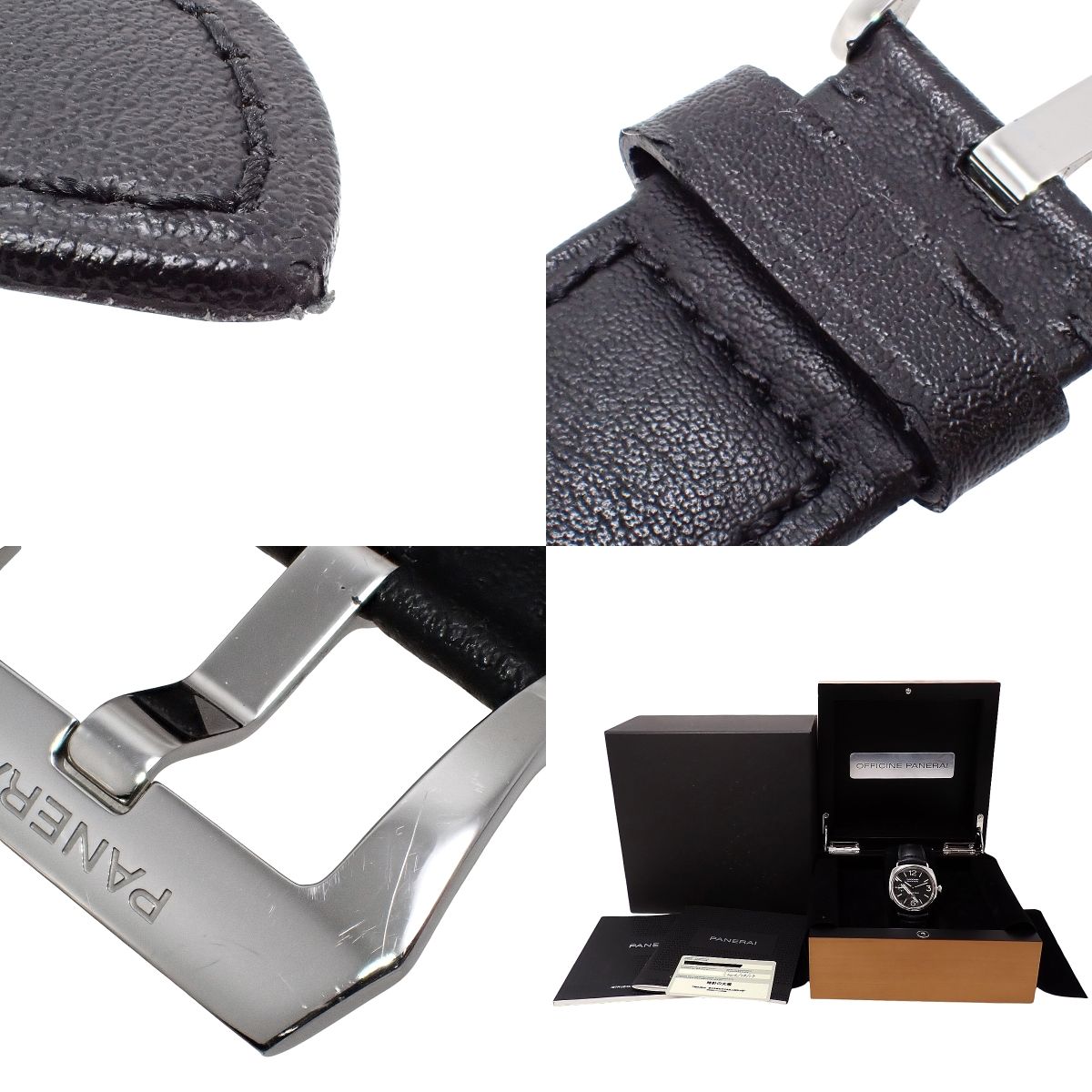 Radiomir Black Seal Logo S-Series PAM00380 Stainless Steel/Leather Black Manual Winding Men's