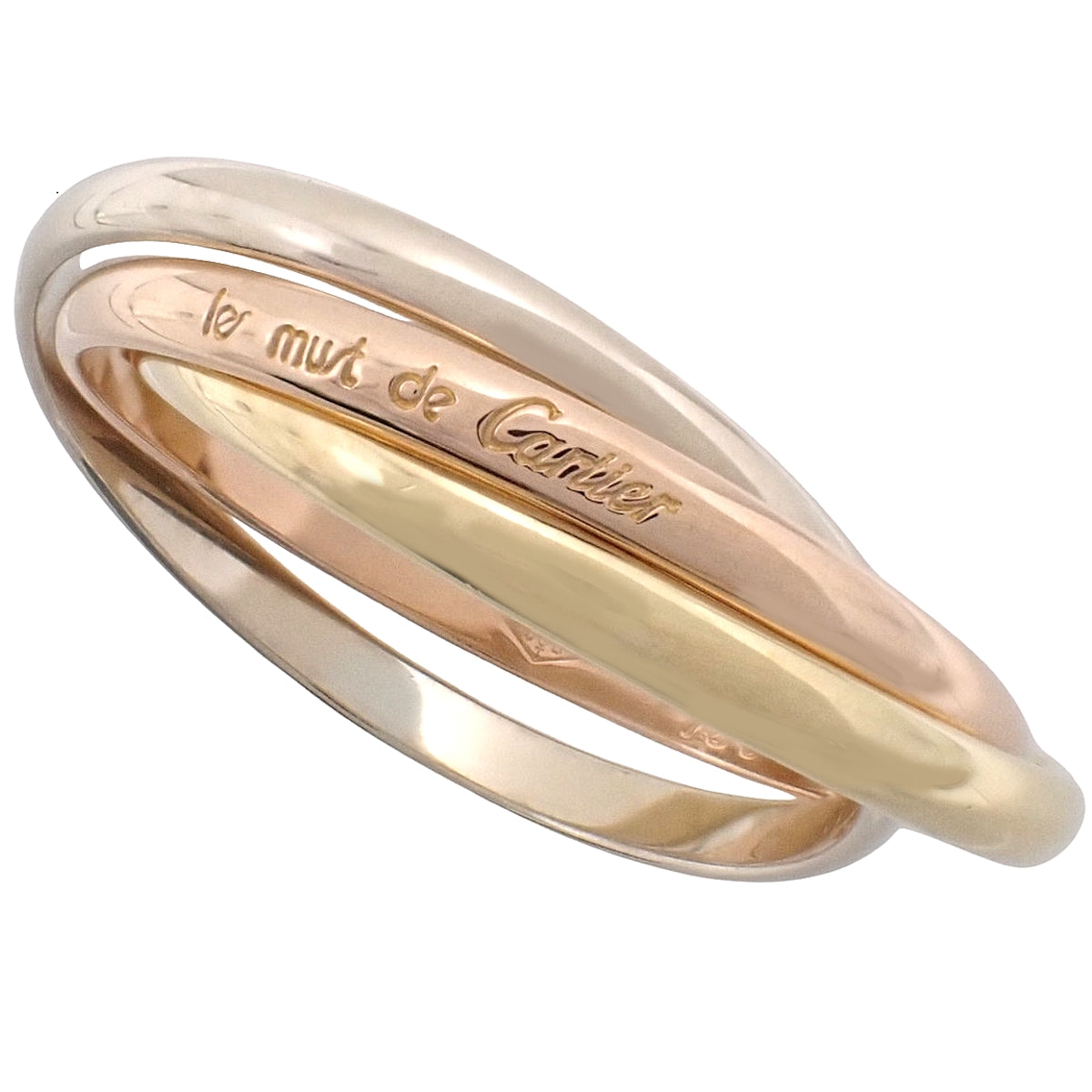 les must de Cartier トリニティ リング K18YG/PG/WG 3.7g