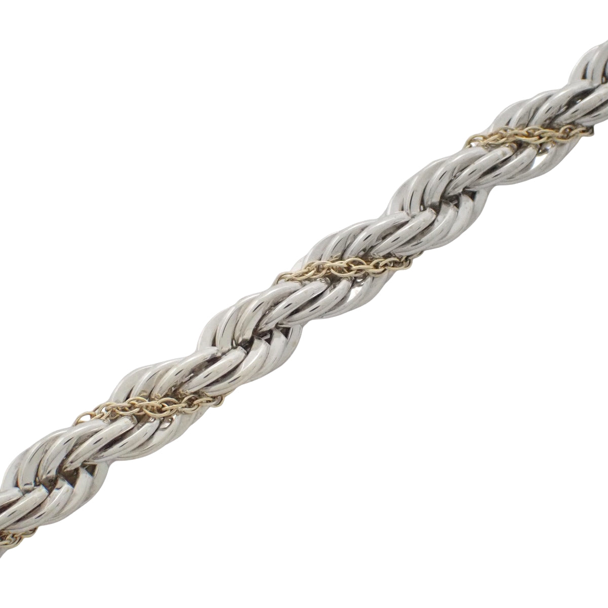 Twisted rope bracelet in silver SV925 and yellow gold K18YG