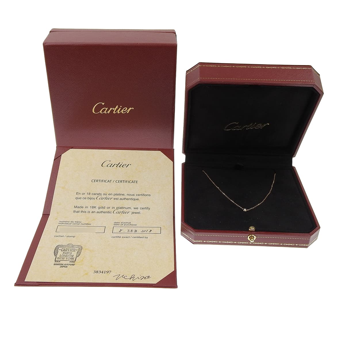 ダムール ネックレス ダイヤモンド ピンクゴールド K18PG