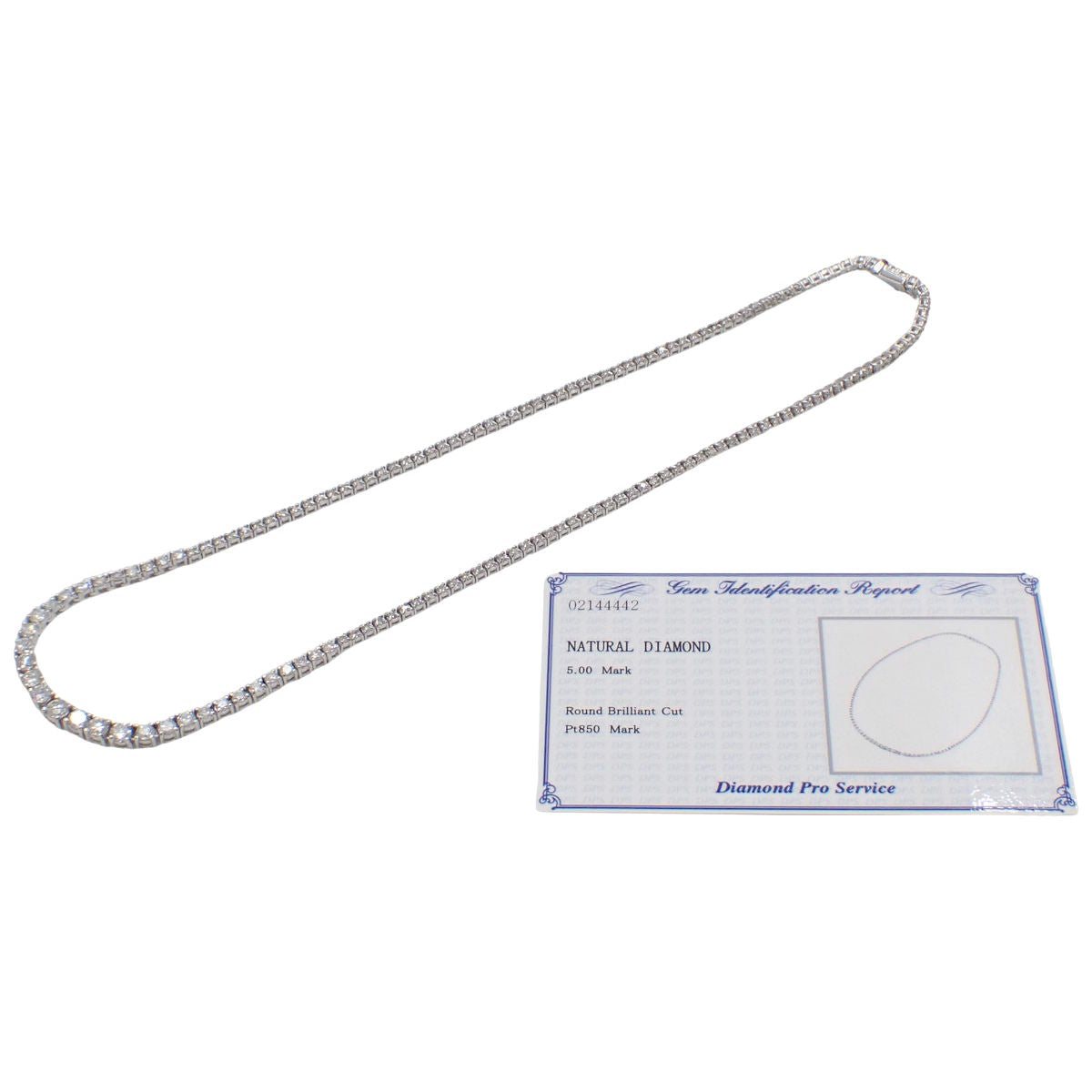 Diamond Tennis Necklace D5.00 Platinum Pt850