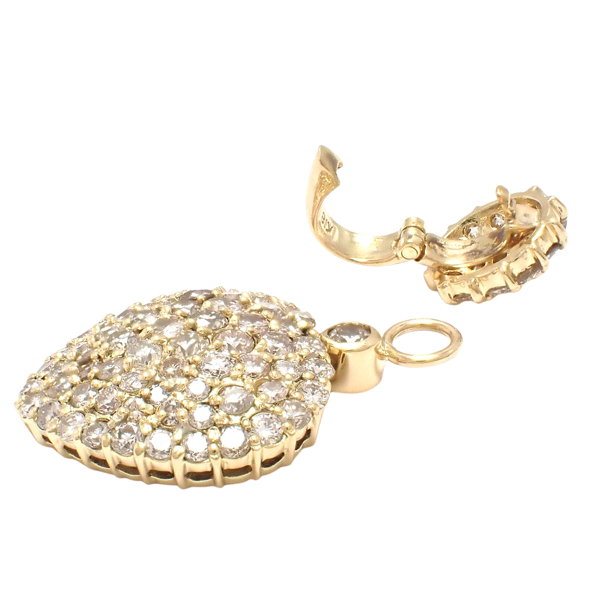 Heart Motif Pavé Diamond Necklace D2.50 K18YG 11.4g