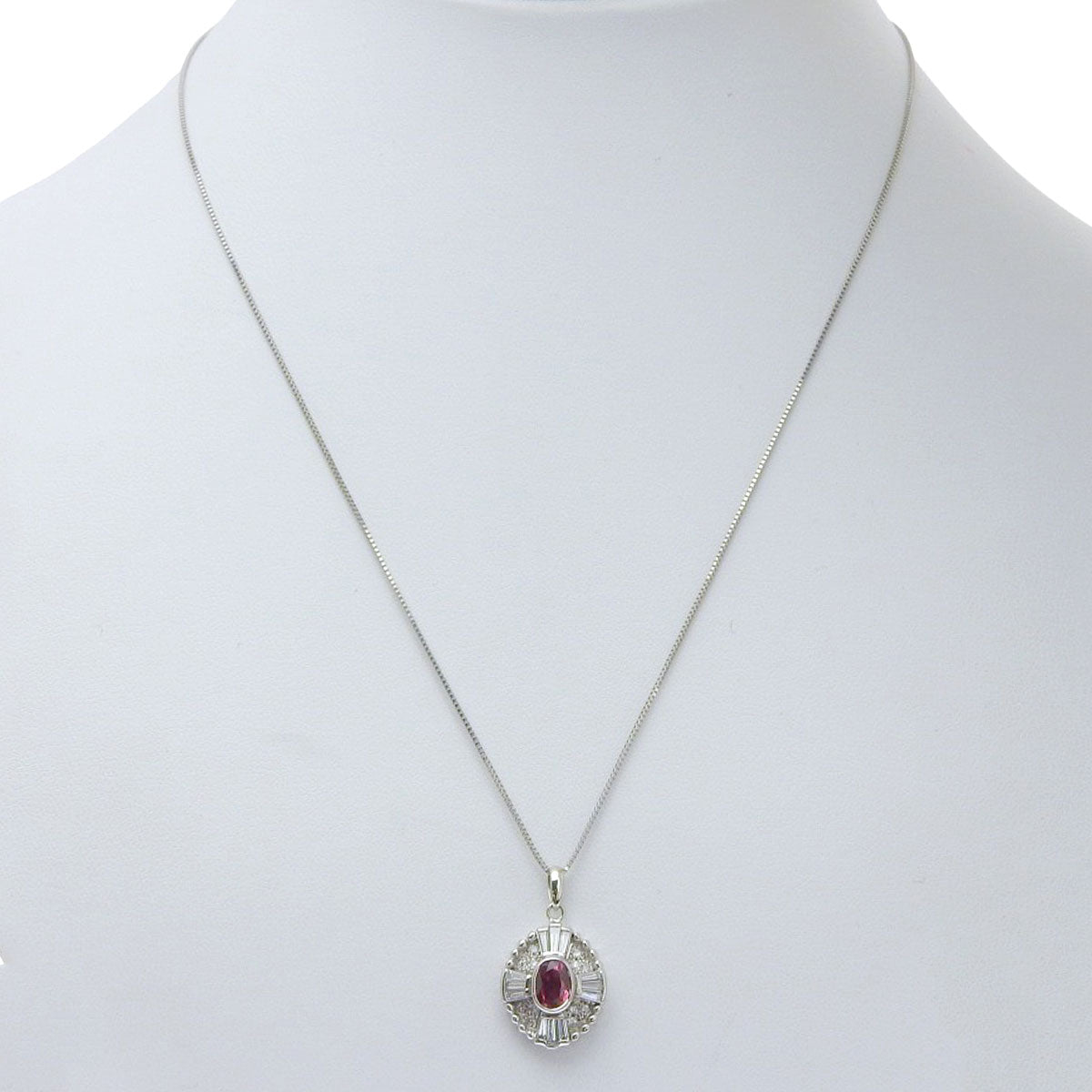 Ruby and Diamond Pendant R1.09/D0.44 Platinum Pt900 Pt850 7.8g