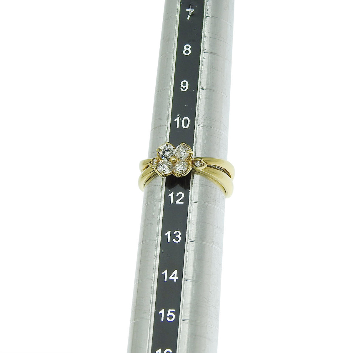 Diamond Flower Ring D0.58 Yellow Gold K18YG