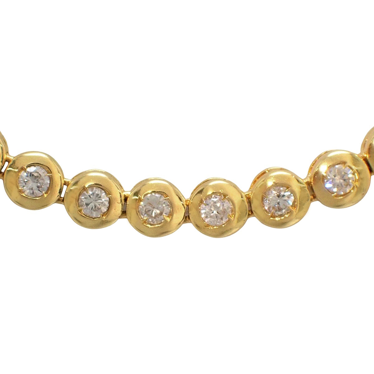 Diamond tennis necklace D4.13,0.82 in 18K yellow gold