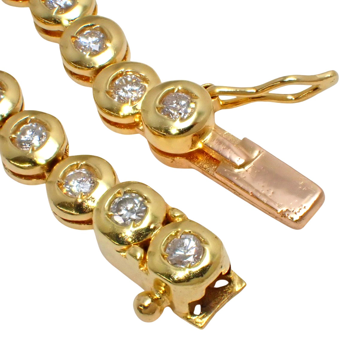 Diamond tennis necklace D4.13,0.82 in 18K yellow gold