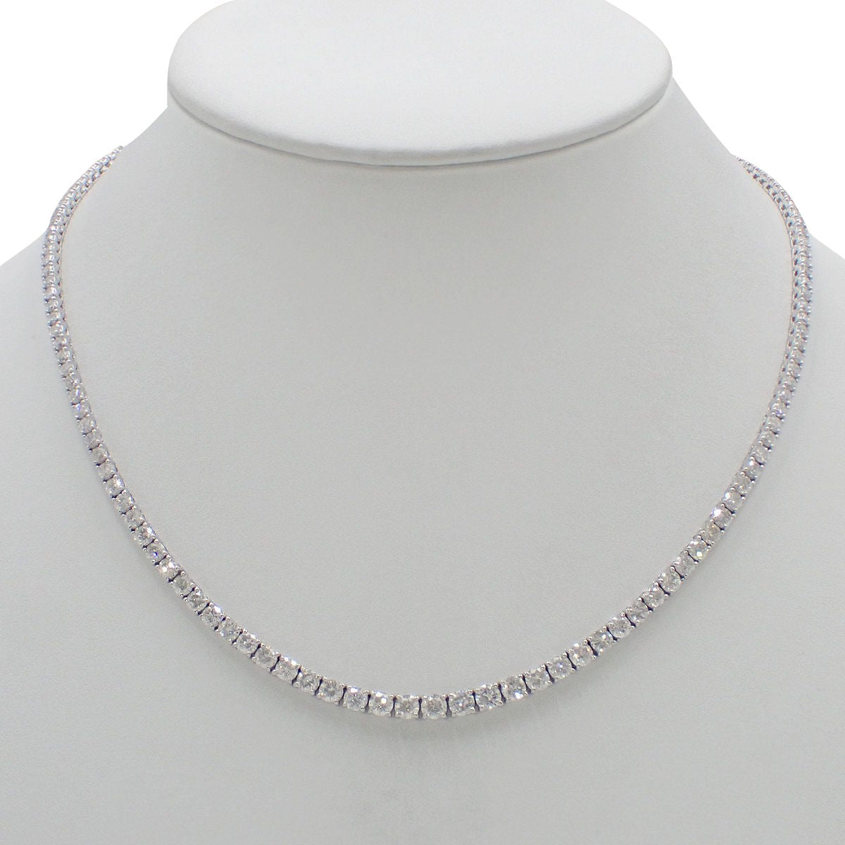 D10.68 White Gold K18WG Diamond Tennis Necklace