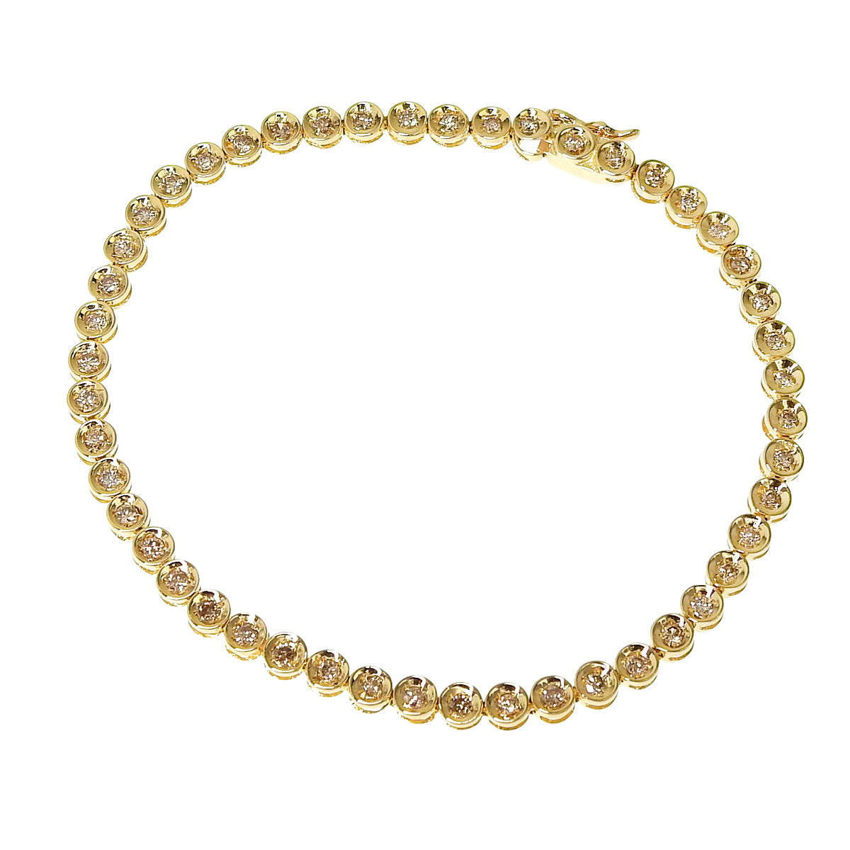 ダイヤモンド テニスブレスレット D1.00 イエローゴールド K18YG 7.5g