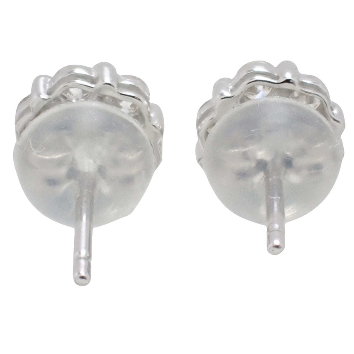 Flower Diamond Pierced Earrings D0.25,0.25 White Gold K18WG 0.9g