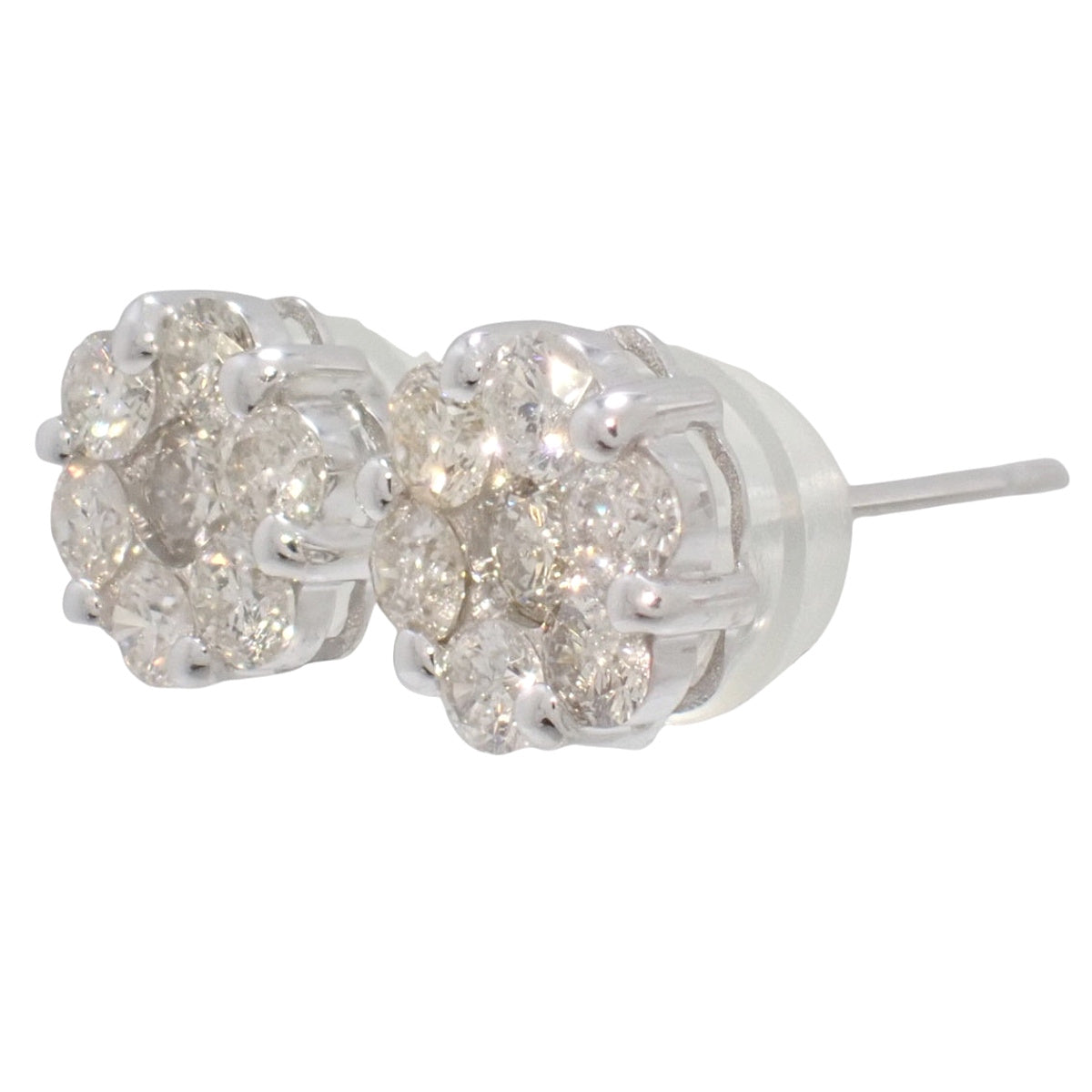 花卉钻石耳钉 D0.25,0.25 白金 K18WG 0.9g