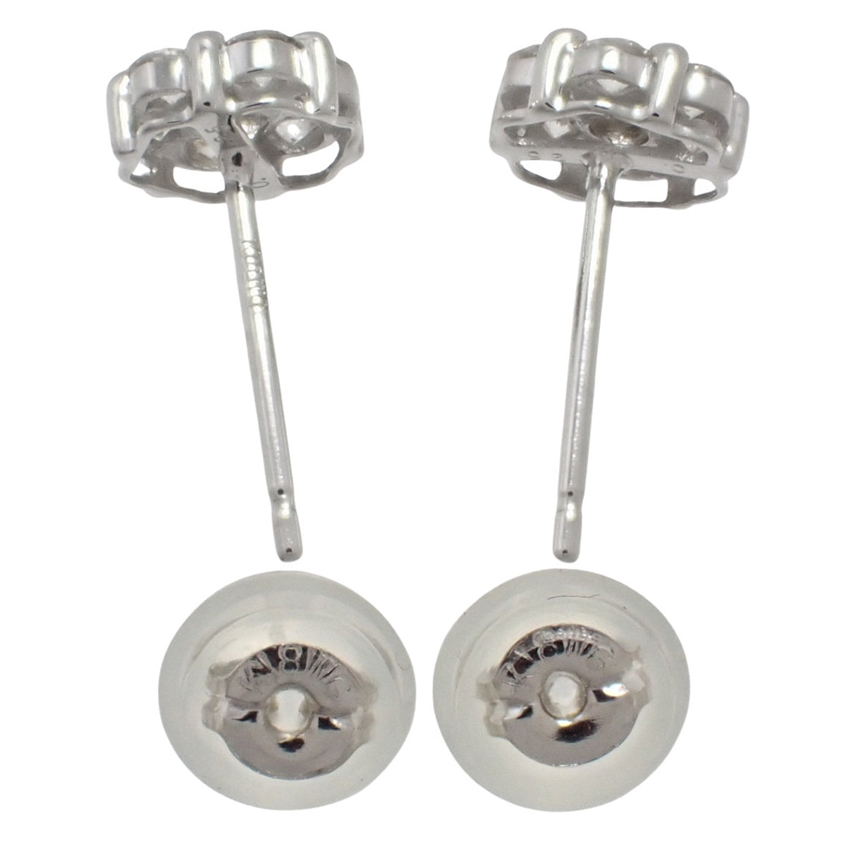 フラワー ダイヤモンド ピアス D0.25,0.25 ホワイトゴールド K18WG 0.9g