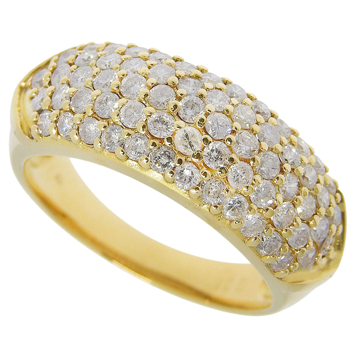 Pave Diamond Ring D1.00 Yellow Gold K18YG 4.5g