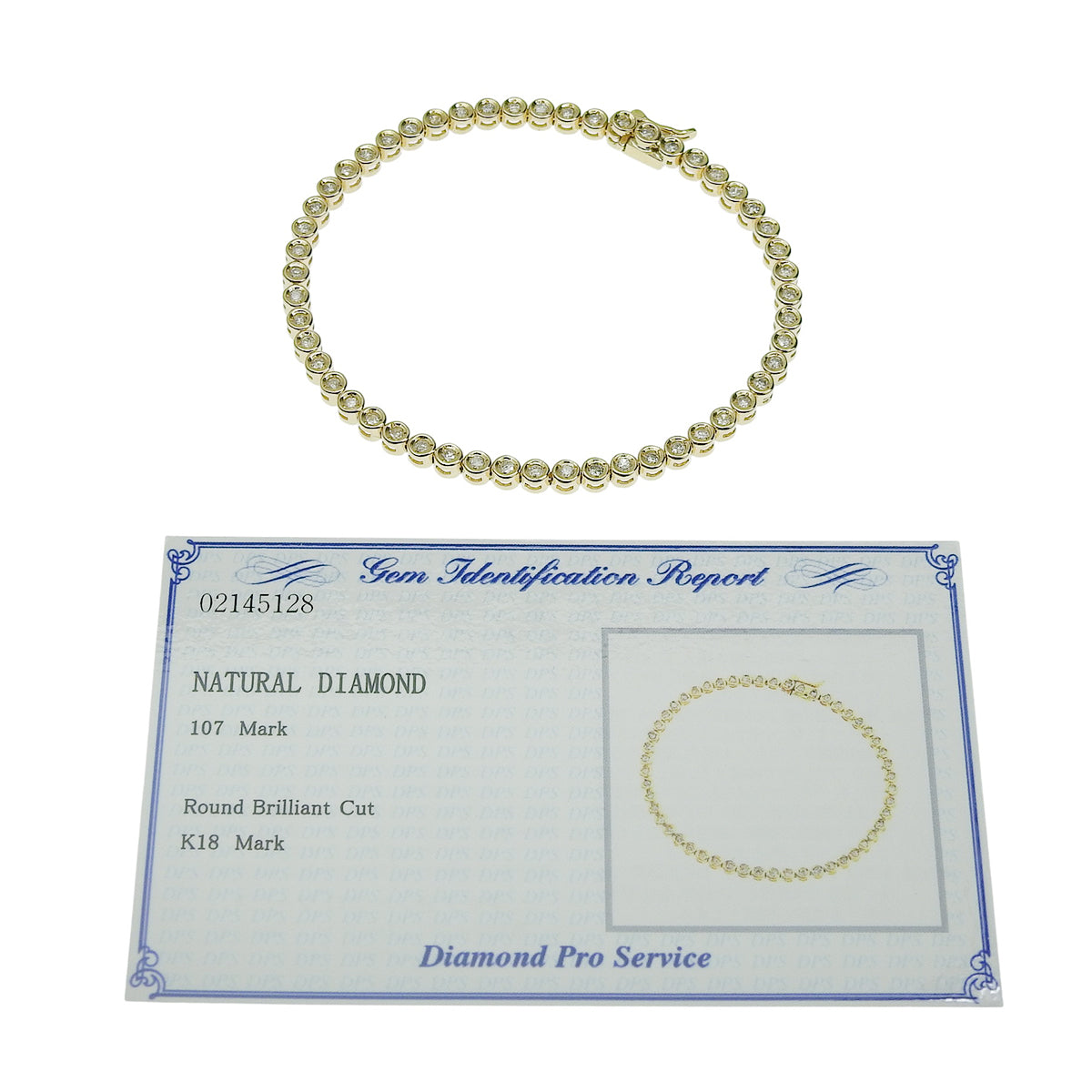 Diamond Tennis Bracelet D1.07 Yellow Gold K18YG