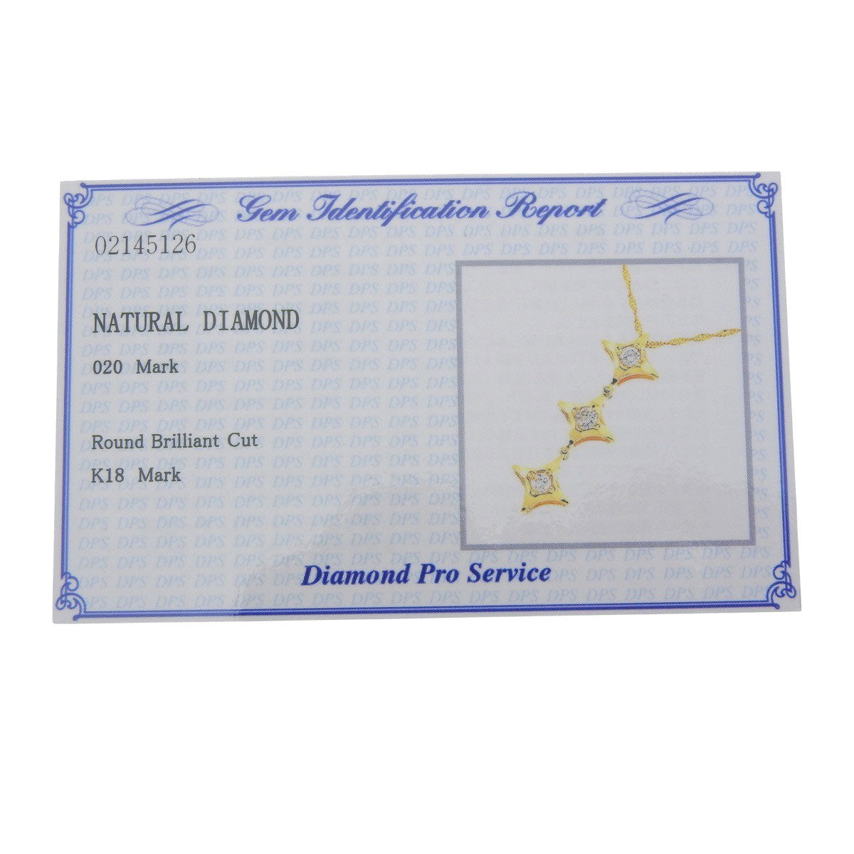 Four-pointed star diamond necklace D0.30, 18K yellow gold, 4.6g