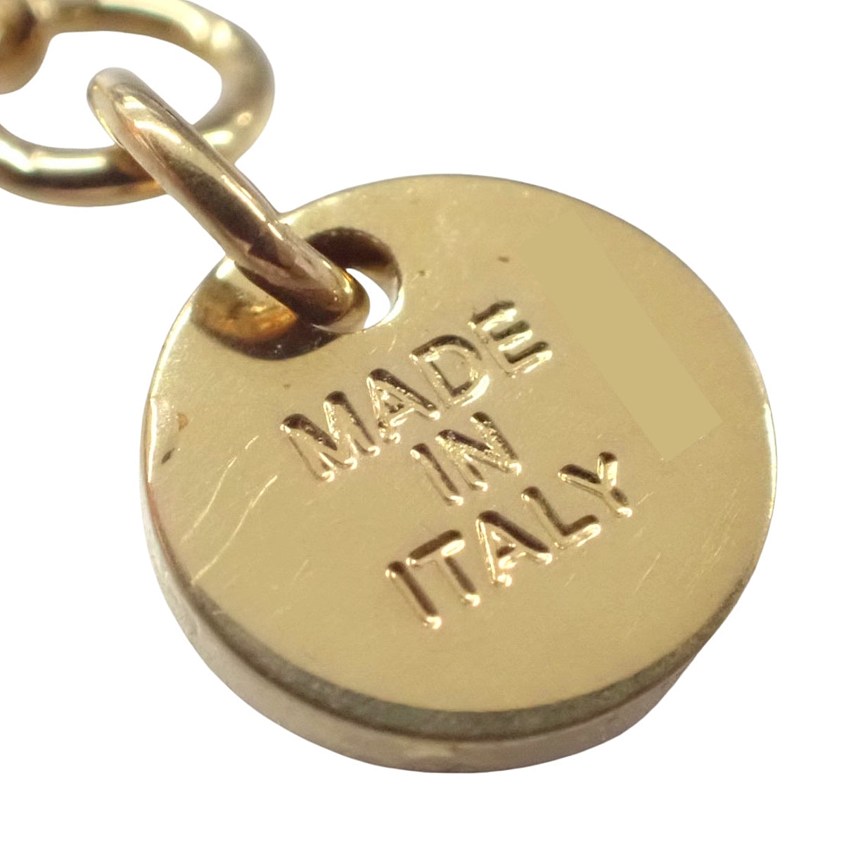 F 是 Fendi 黄铜镶嵌锆石链手镯 (GP)