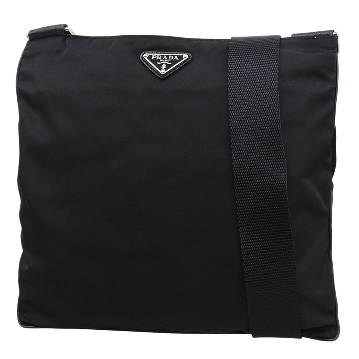 三角ロゴプレート ショルダーバッグ ナイロン NERO ネロ VA0053