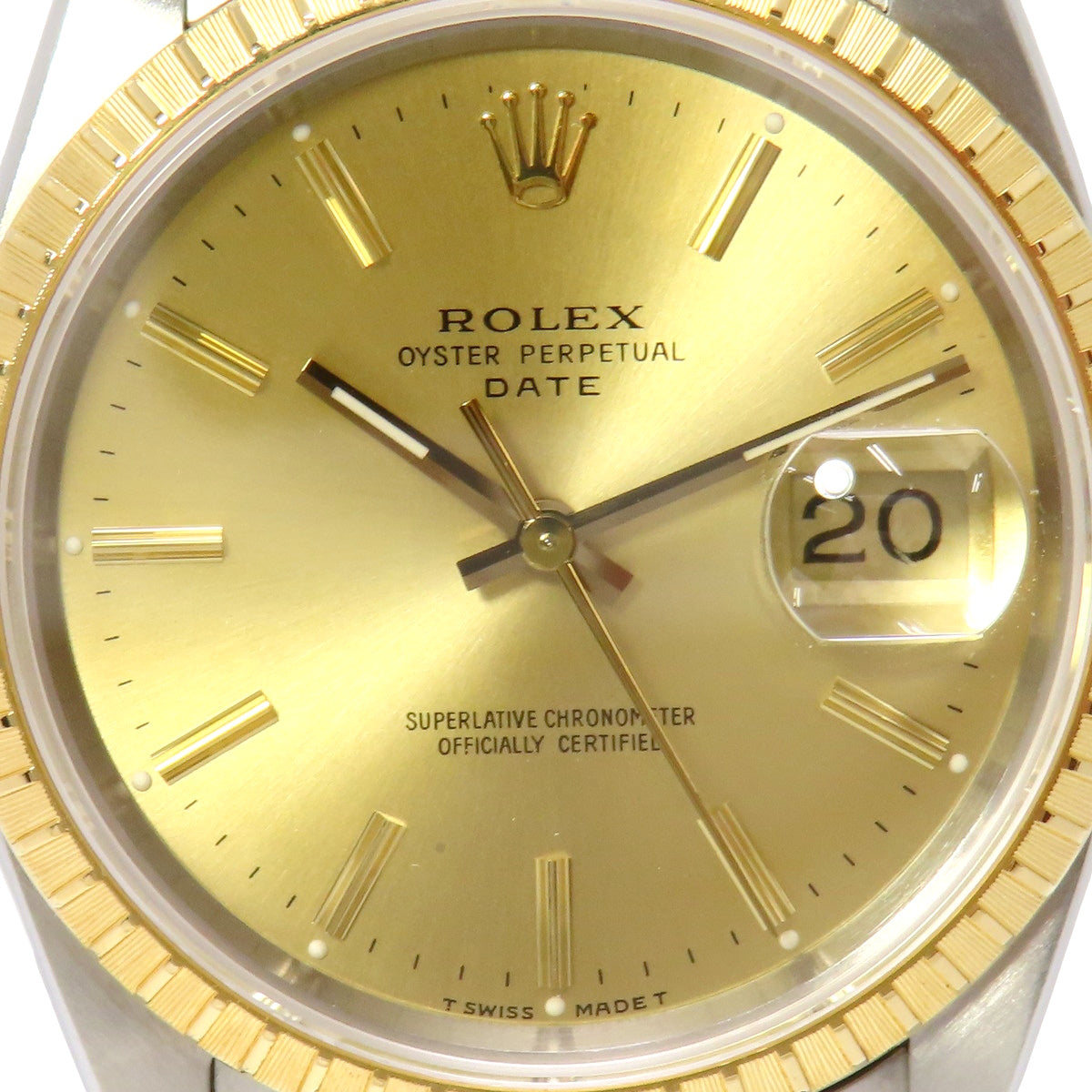 蚝式恒动日历型 15223 YG/SS L 香槟金自动男士腕表