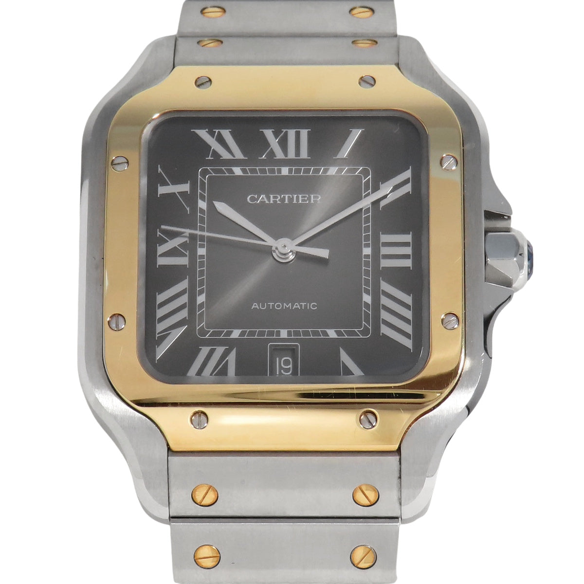 Santos de Cartier Watch LM W2SA0030 YG/SS Black Automatic Men's