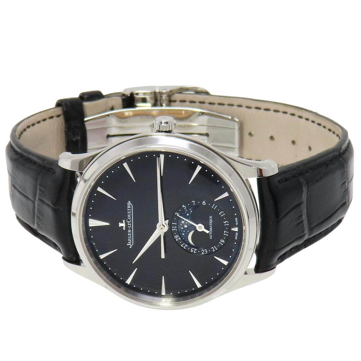 マスター・ウルトラスリム・ムーン Q1368471 SS/革 ブラック 自動巻き メンズ