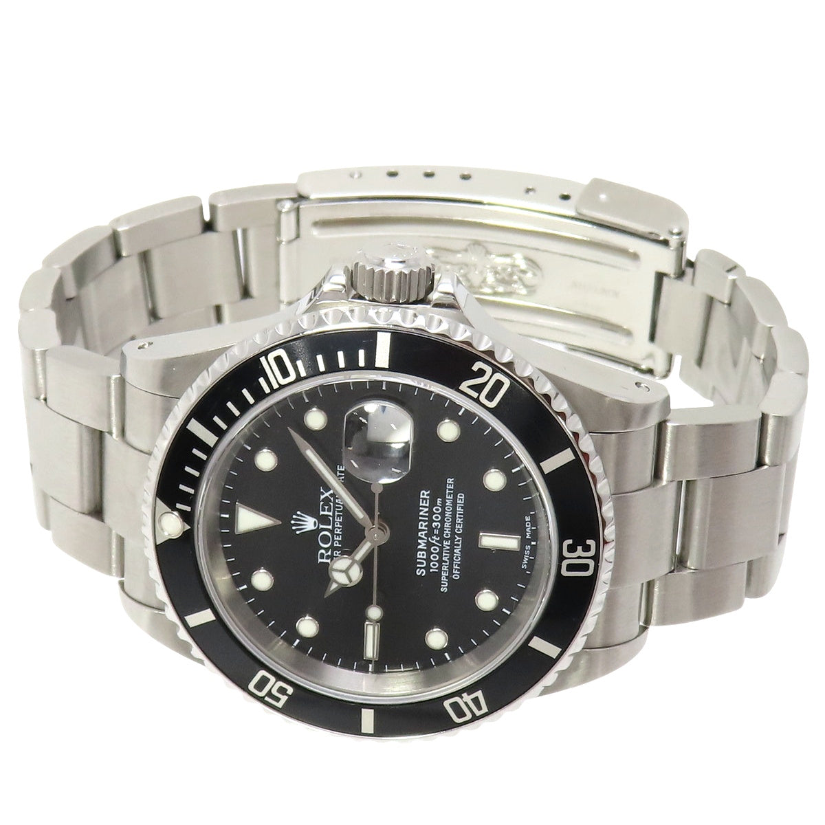 潜航者日历型 16610 SS P 编号 黑色自动男士腕表