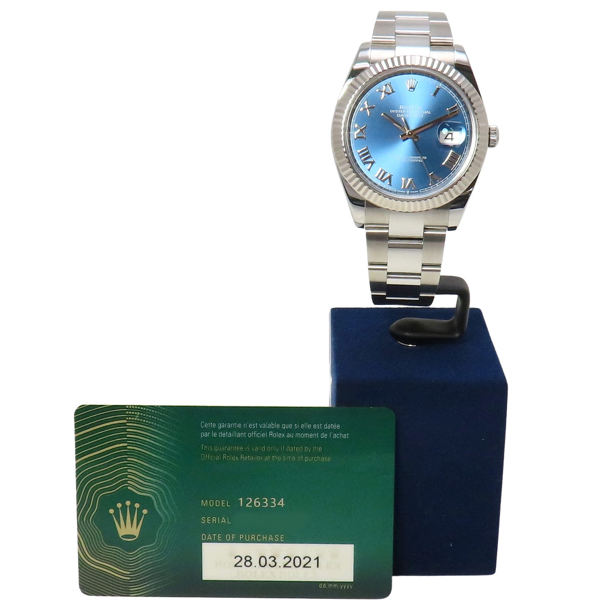 Datejust 41 126334 White Gold/Stainless Steel, Random Number, Azzurro Blue, Automatic, Men's
