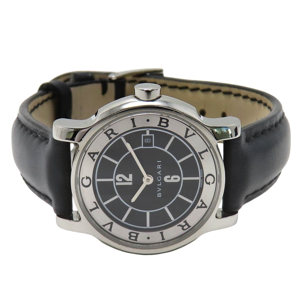 Solotempo ST29S SS/Leather Black Quartz Women's