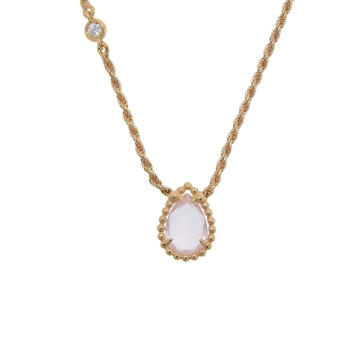 蛇形波西米亚风吊坠,超小号,粉晶/钻石,18K粉金,4.2克