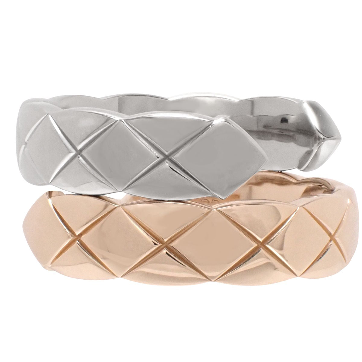 Coco Crush Large Diamond Ring in White Gold (18K White Gold) or Pink Gold (18K Pink Gold)