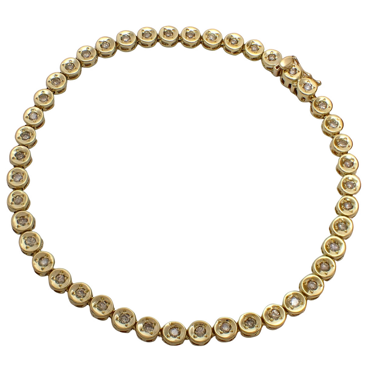 テニス ダイヤモンド ブレスレット D1.00 イエローゴールド K18YG 10.0g