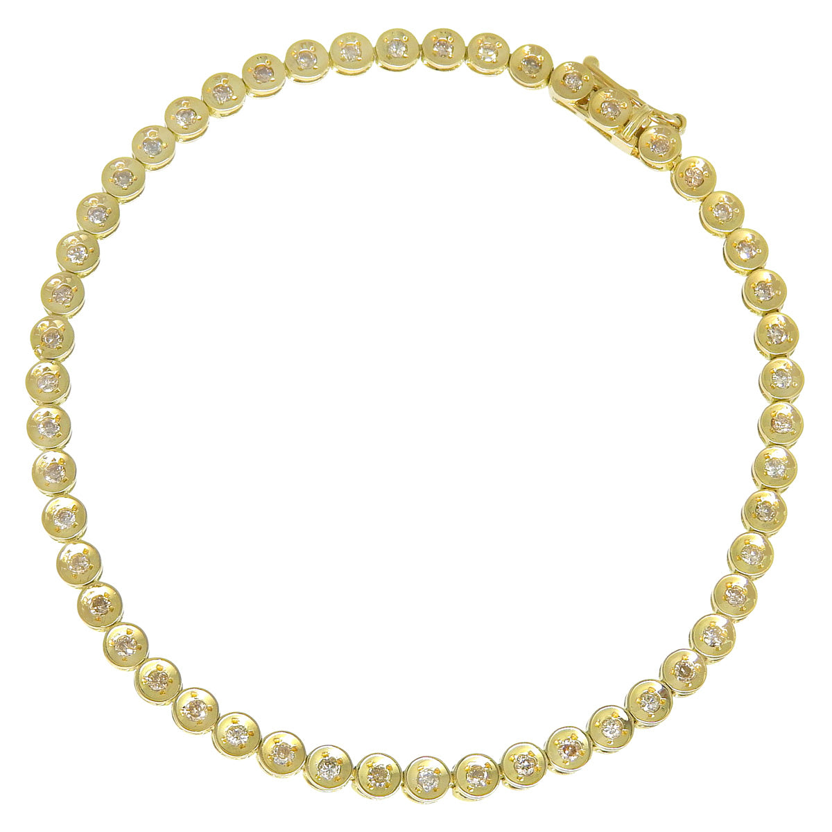 Diamond Tennis Bracelet D1.00 Yellow Gold K18YG 6.3g