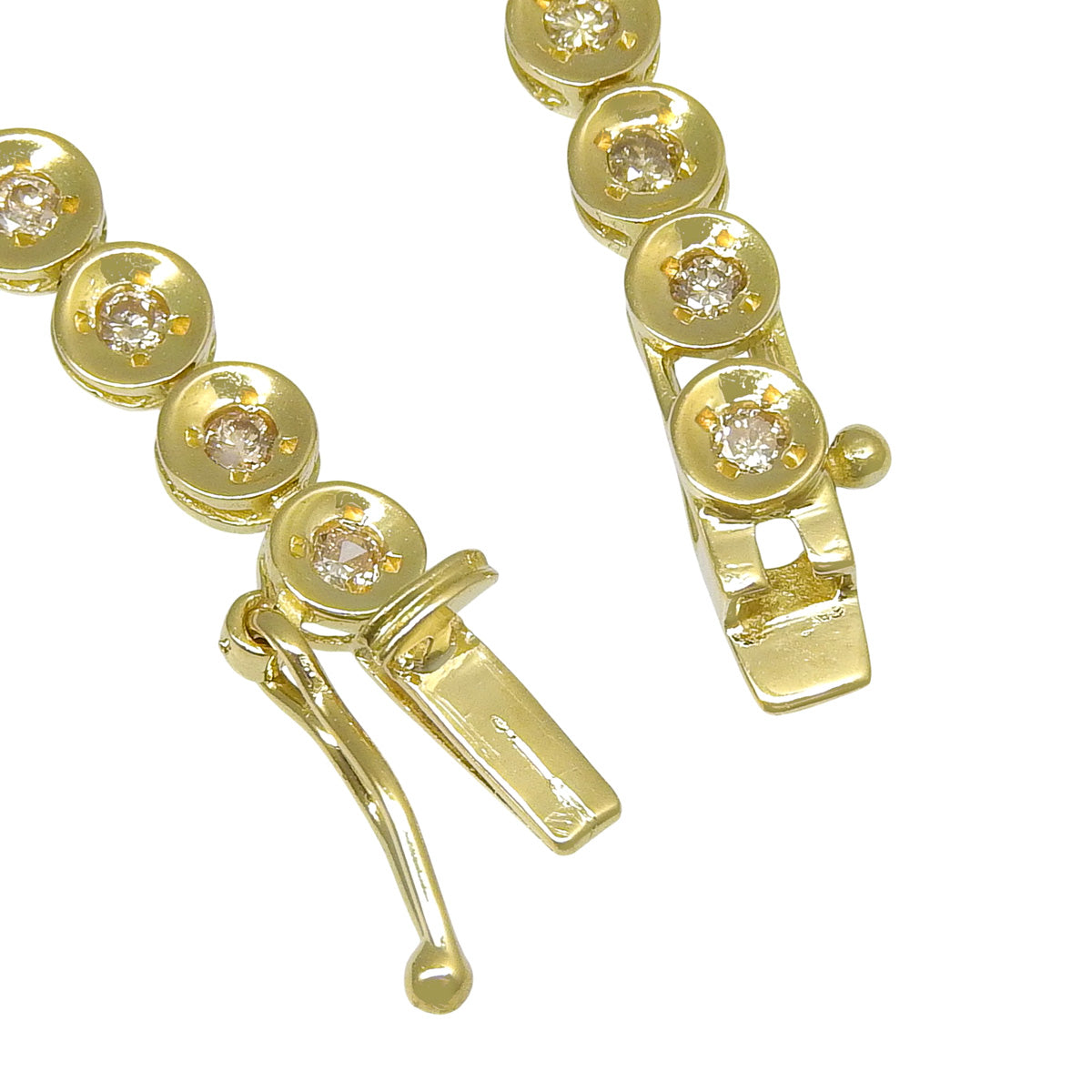 ダイヤモンド テニスブレスレット D1.00 イエローゴールド K18YG 6.3g