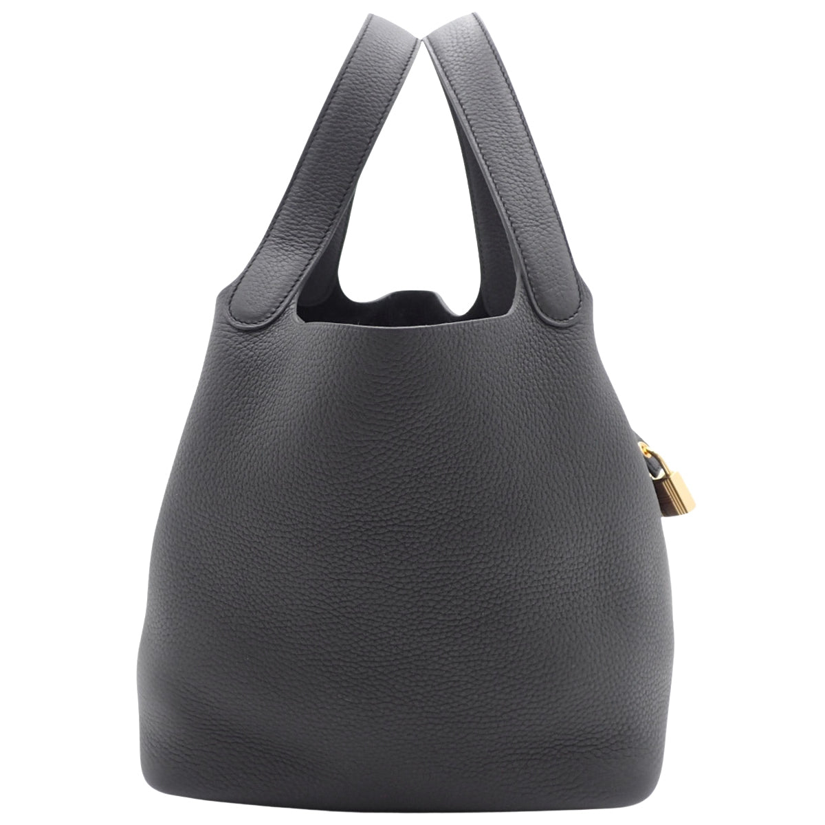 Picotin Lock MM,Taurillon Clemence皮革,黑色,金色五金件,W刻印