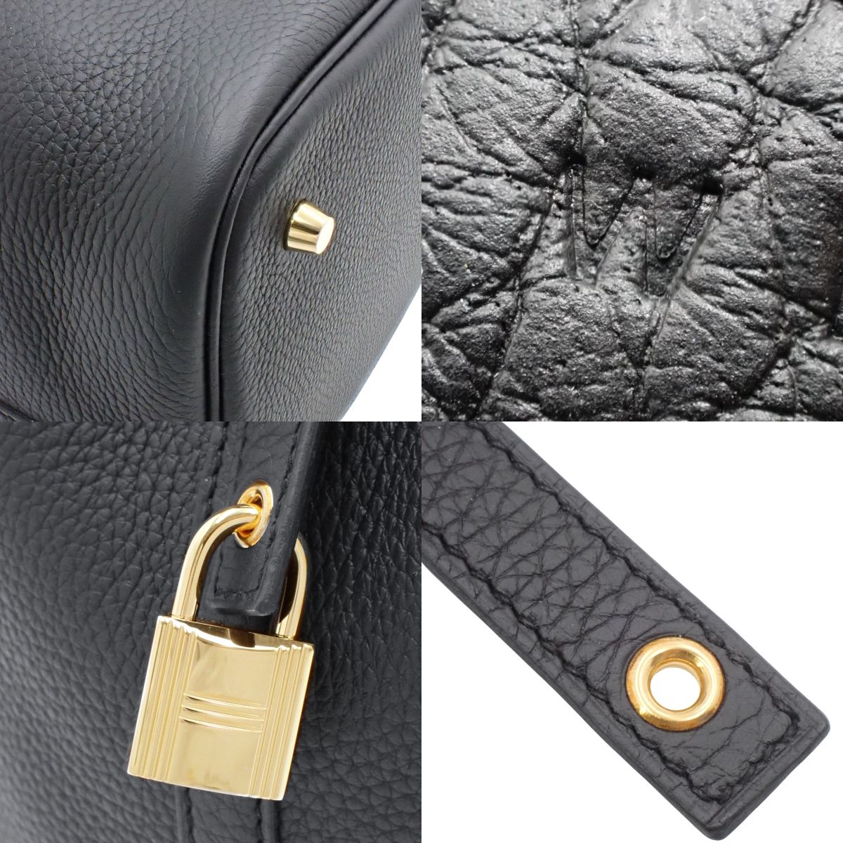 Picotin Lock MM,Taurillon Clemence皮革,黑色,金色五金件,W刻印