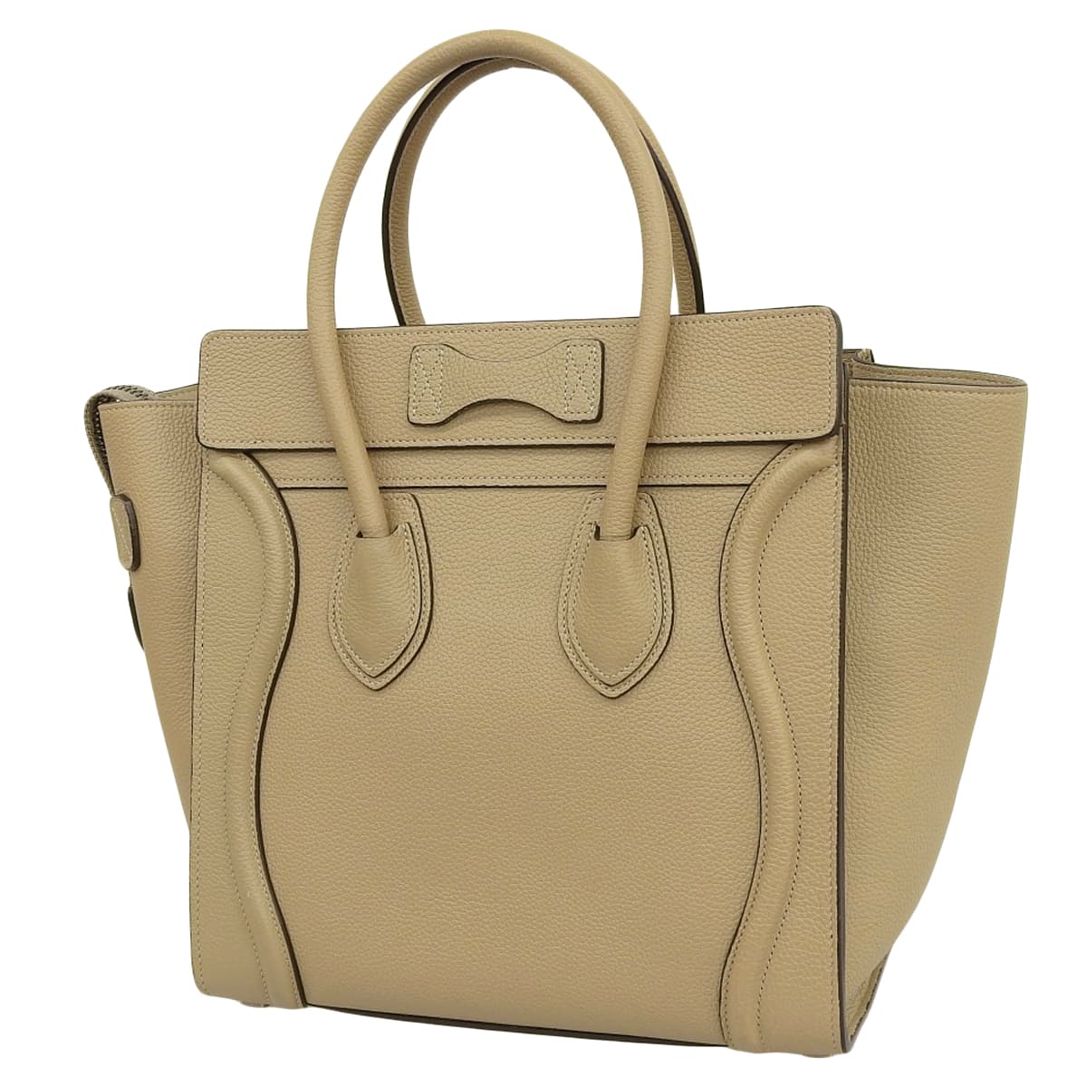 Luggage Micro Shopper 手提包,米色小牛皮材质,货号 189793DRU.03UN