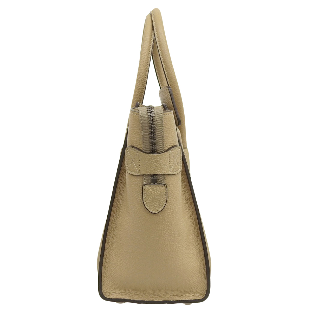 Luggage Micro Shopper in Drummed Calfskin, Beige, 189793DRU.03UN