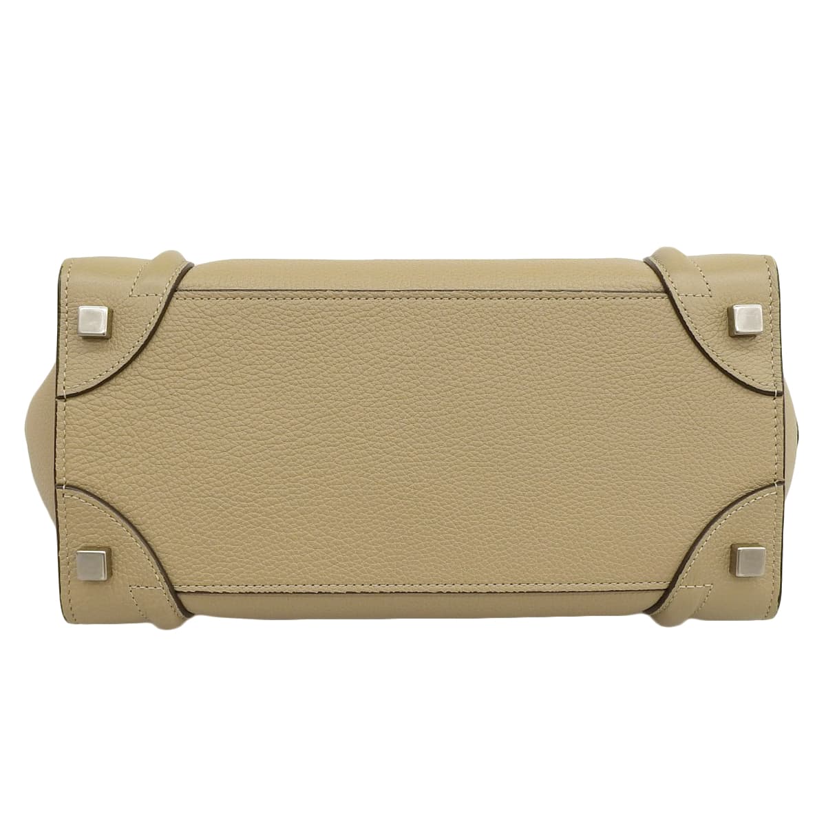 Luggage Micro Shopper in Drummed Calfskin, Beige, 189793DRU.03UN