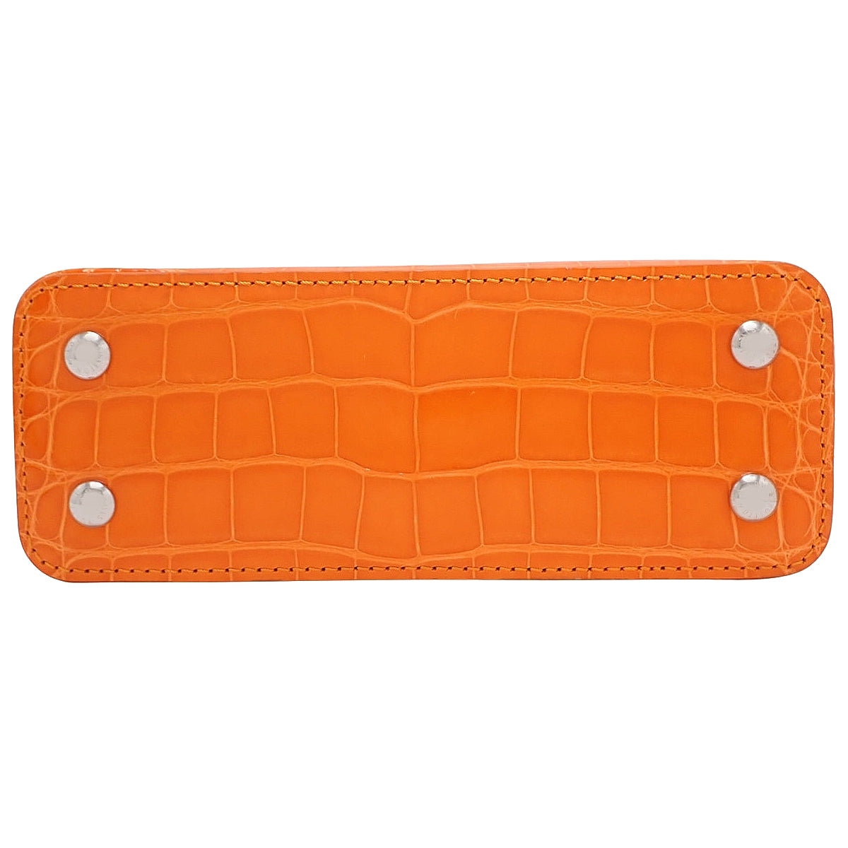 Capucine Mini, alligator crocodile, brilliant orange.