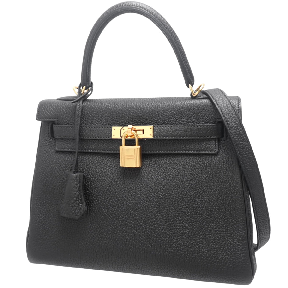 Kelly 25 (inner-stitched) Togo leather, black, gold hardware, Z stamp.