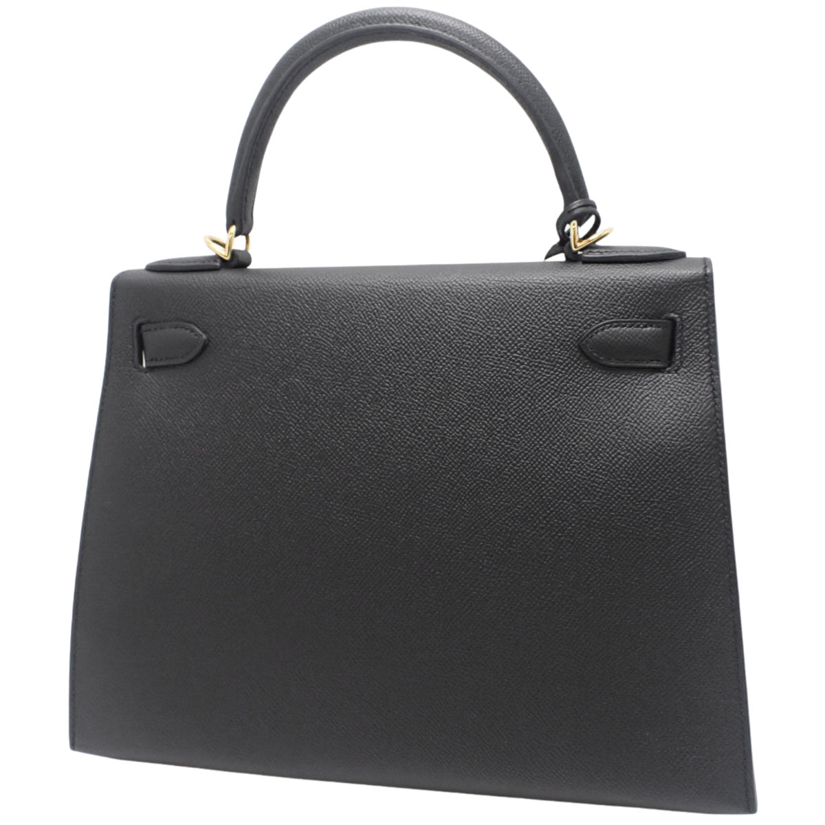 Kelly 28 (Exterior Stitched) Epsom Leather, Black, Gold Hardware, C Stamp