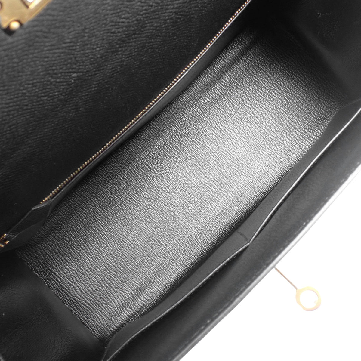 Kelly 28 (Exterior Stitched) Epsom Leather, Black, Gold Hardware, C Stamp