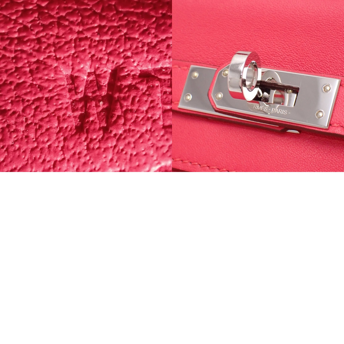 Kelly 25(内缝)Swift Framboise 银色五金 W 印章